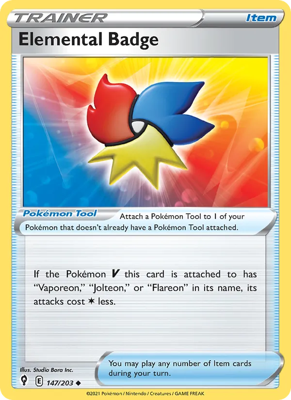 Elemental Badge — Evolving Skies #147 (Pokémon TCG card)