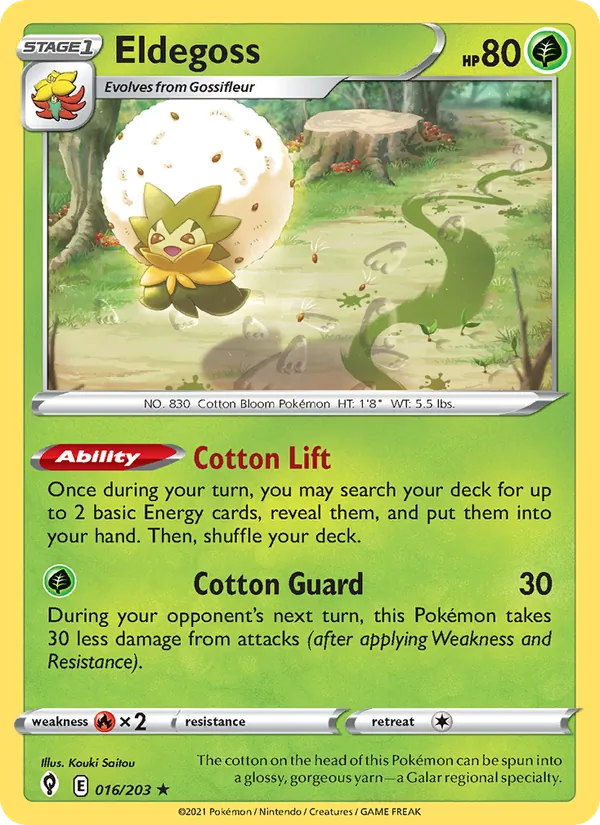 Eldegoss — Evolving Skies #16 (Pokémon TCG card)