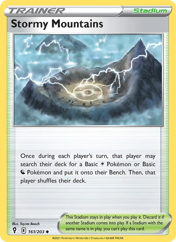 Stormy Mountains — Evolving Skies #161 (Pokémon TCG card)