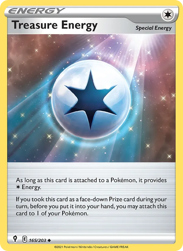 Treasure Energy — Evolving Skies #165 (Pokémon TCG card)