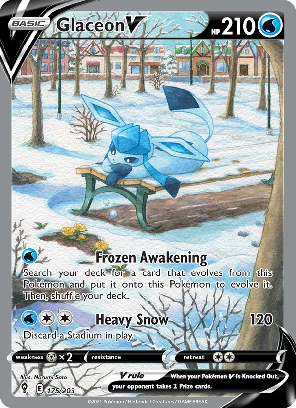 Glaceon V — Evolving Skies #175 (Pokémon TCG card)