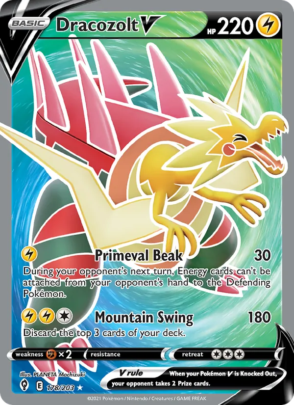 Dracozolt V — Evolving Skies #178 (Pokémon TCG card)