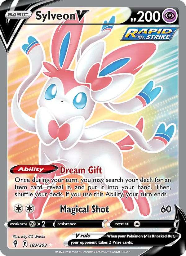 Sylveon V — Evolving Skies #183 (Pokémon TCG card)