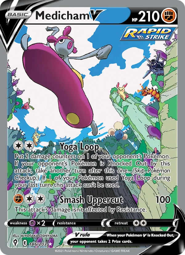 Medicham V — Evolving Skies #186 (Pokémon TCG card)