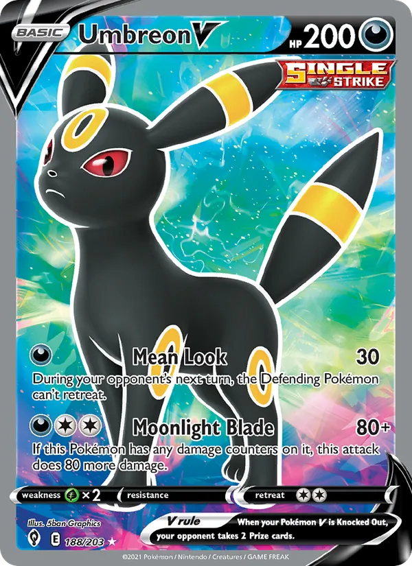 Umbreon V — Evolving Skies #188 (Pokémon TCG card)