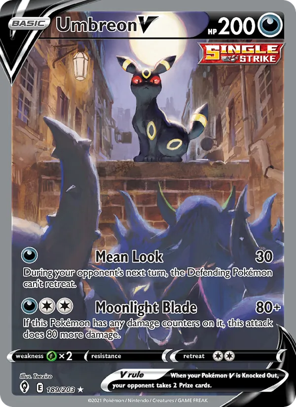 Umbreon V — Evolving Skies #189 (Pokémon TCG card)