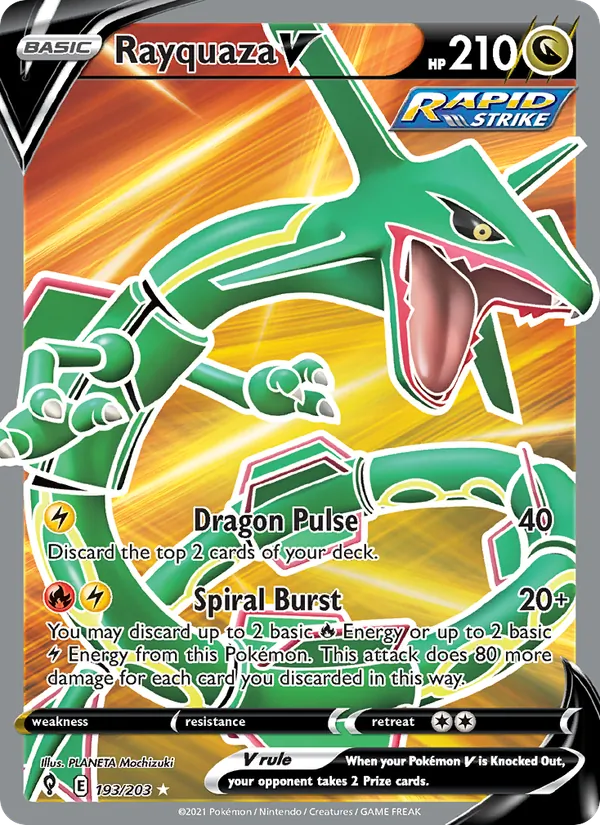 Rayquaza V — Evolving Skies #193 (Pokémon TCG card)