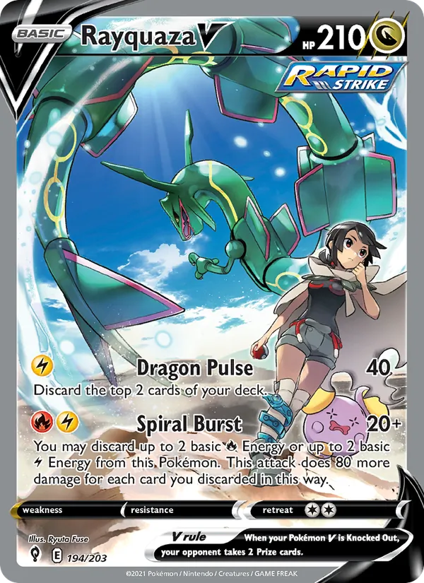 Rayquaza V — Evolving Skies #194 (Pokémon TCG card)