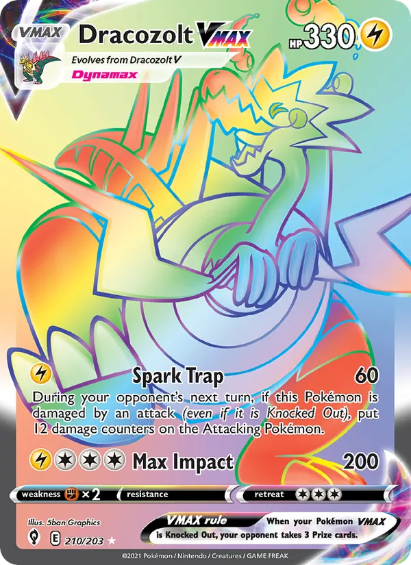 Dracozolt VMAX — Evolving Skies #210 (Pokémon TCG card)