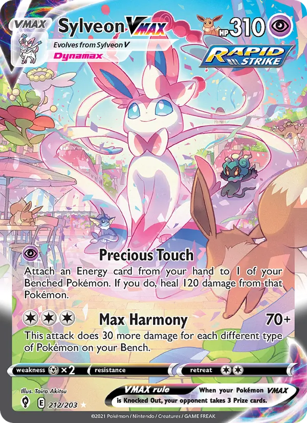 Sylveon VMAX — Evolving Skies #212 (Pokémon TCG card)