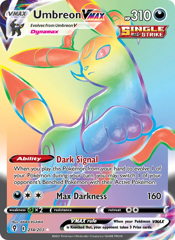Umbreon VMAX — Evolving Skies #214 (Pokémon TCG card)