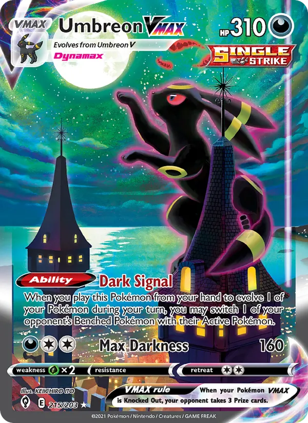 Umbreon VMAX — Evolving Skies #215 (Pokémon TCG card)