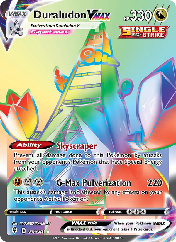 Duraludon VMAX — Evolving Skies #219 (Pokémon TCG card)