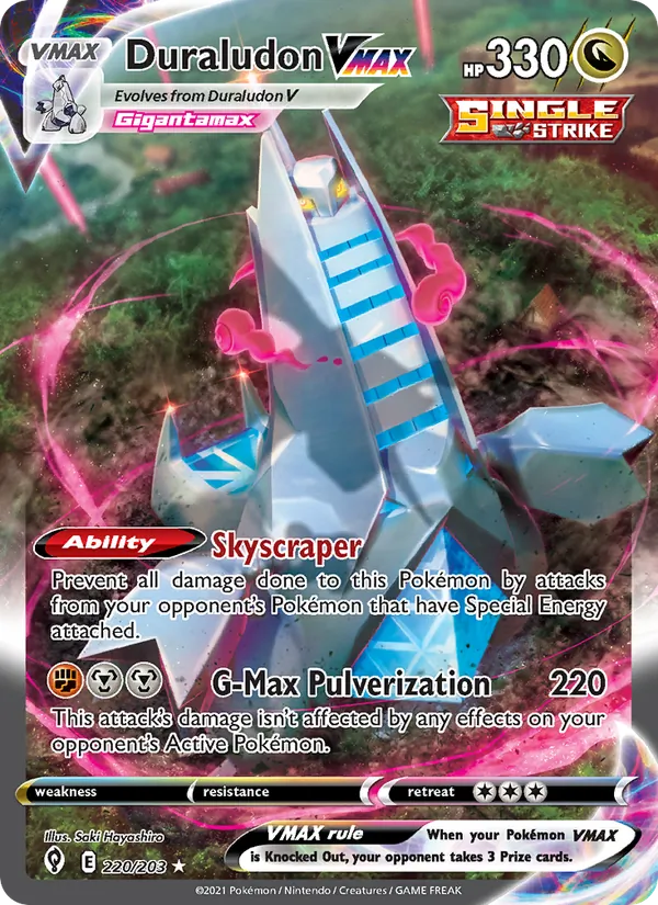 Duraludon VMAX — Evolving Skies #220 (Pokémon TCG card)