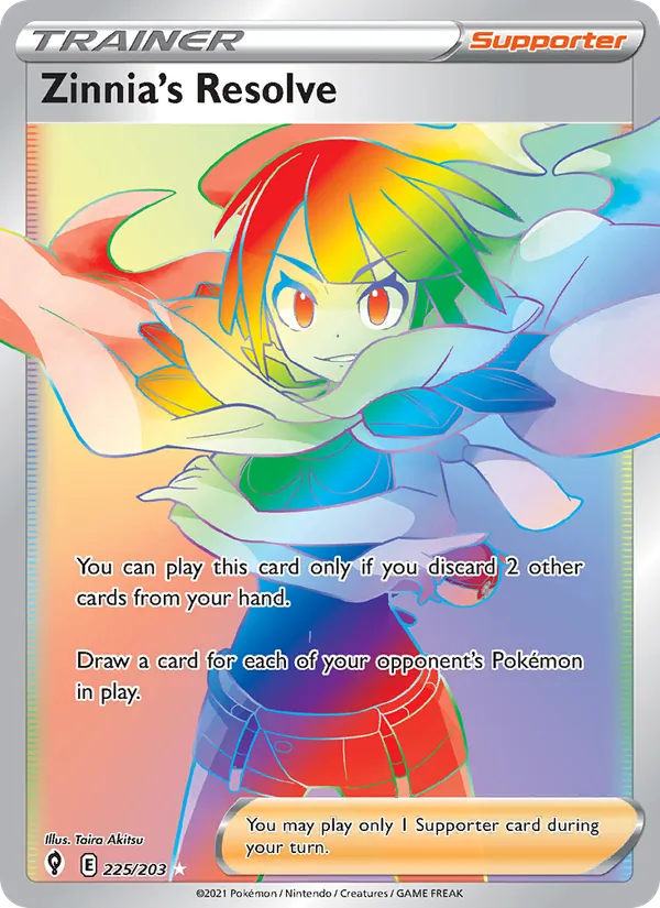 Zinnia's Resolve — Evolving Skies #225 (Pokémon TCG card)