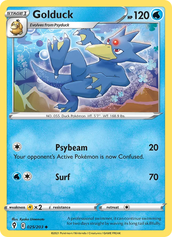 Golduck — Evolving Skies #25 (Pokémon TCG card)