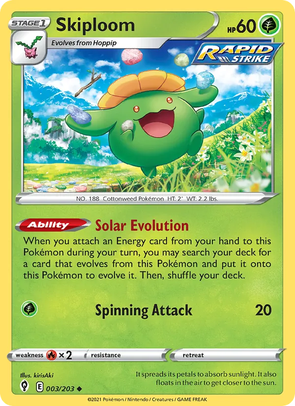 Skiploom — Evolving Skies #3 (Pokémon TCG card)