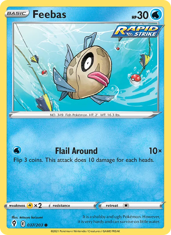 Feebas — Evolving Skies #37 (Pokémon TCG card)