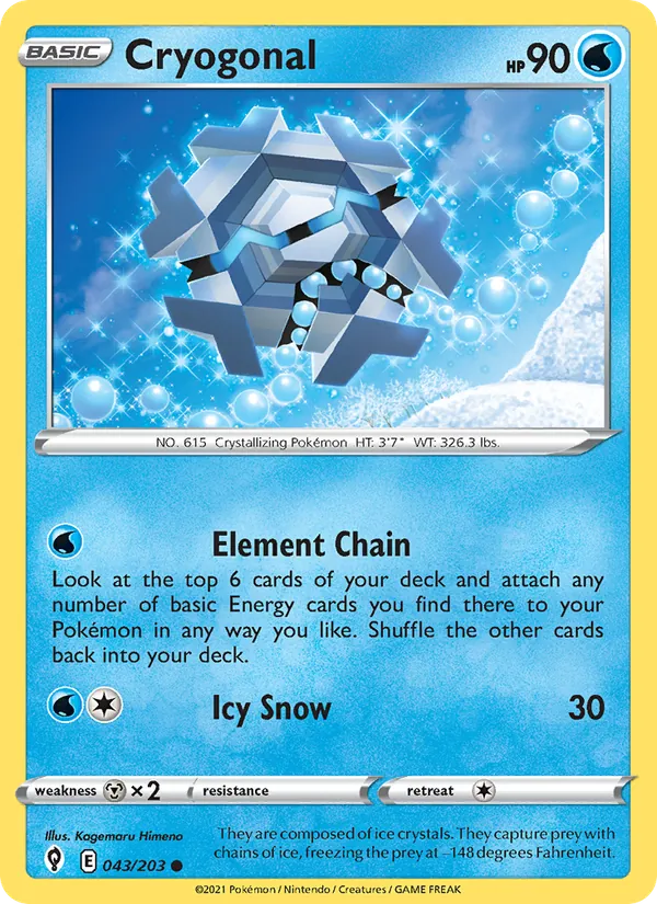 Cryogonal — Evolving Skies #43 (Pokémon TCG card)