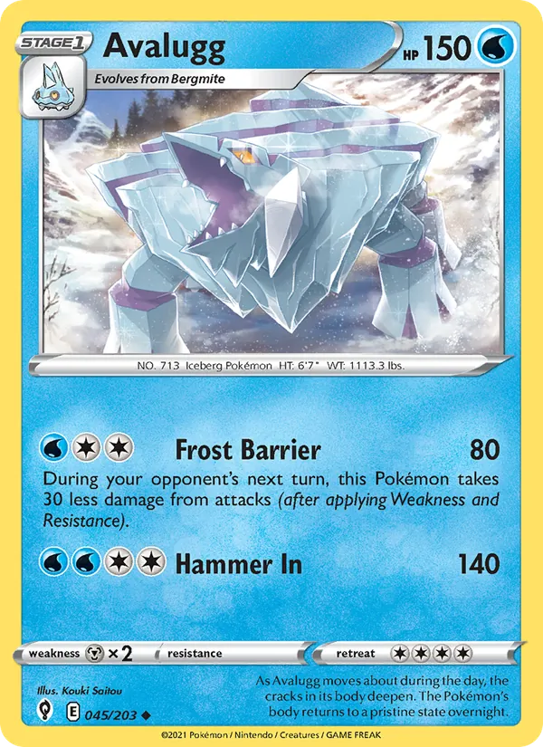 Avalugg — Evolving Skies #45 (Pokémon TCG card)