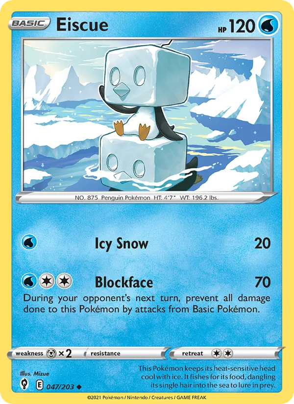 Eiscue — Evolving Skies #47 (Pokémon TCG card)