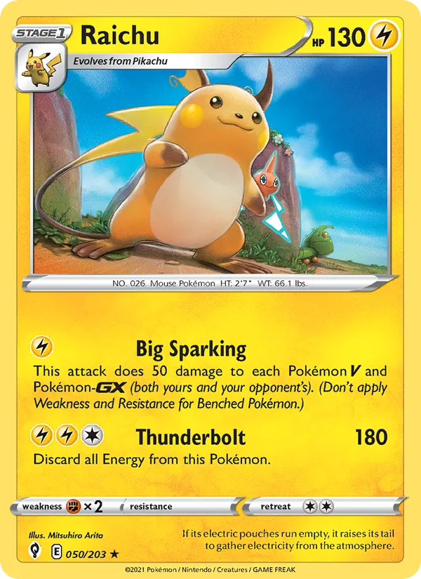 Raichu — Evolving Skies #50 (Pokémon TCG card)