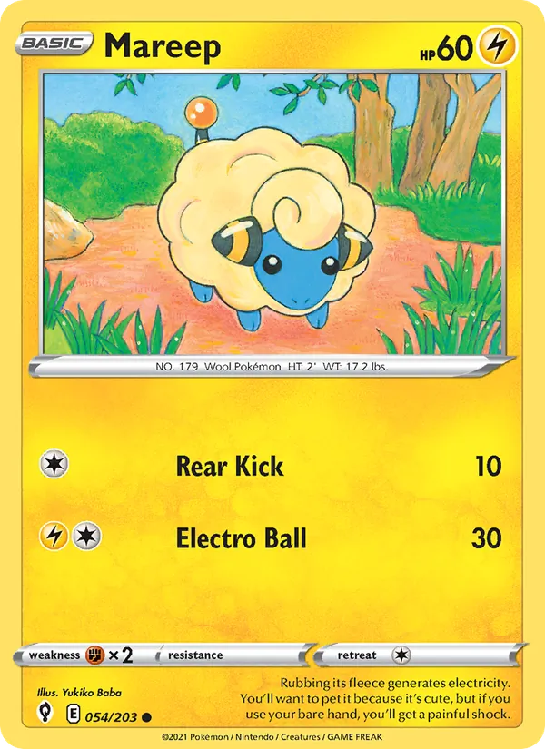 Mareep — Evolving Skies #54 (Pokémon TCG card)