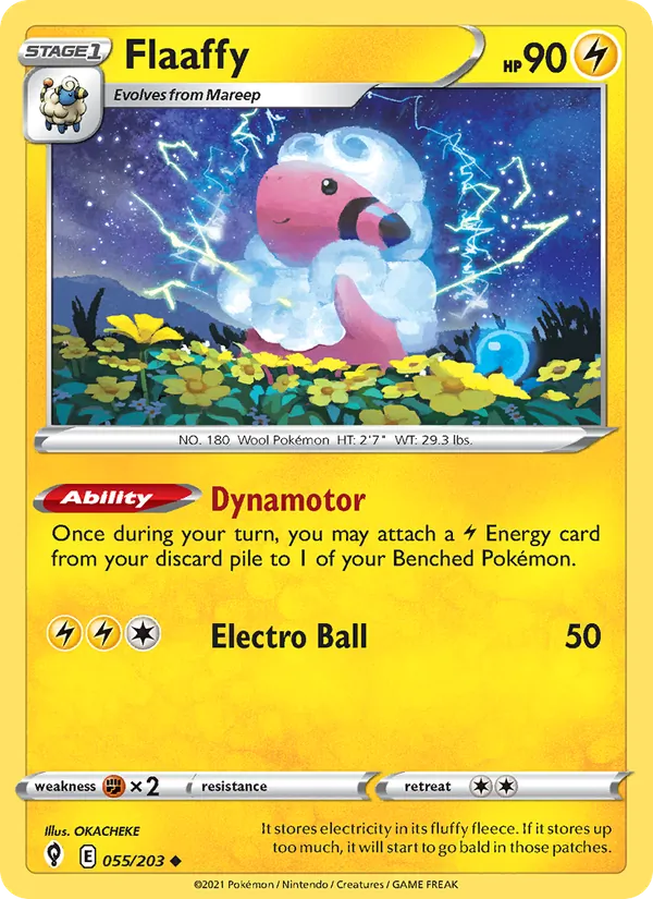 Flaaffy — Evolving Skies #55 (Pokémon TCG card)