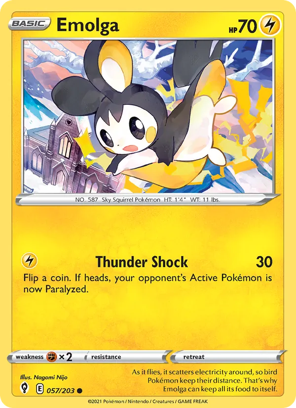 Emolga — Evolving Skies #57 (Pokémon TCG card)