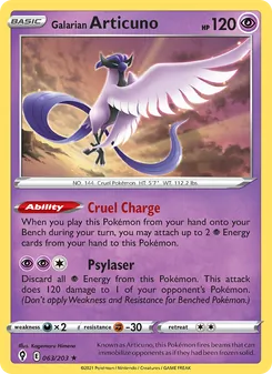 Galarian Articuno (Evolving Skies #63)
