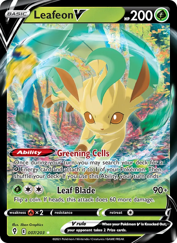 Leafeon V — Evolving Skies #7 (Pokémon TCG card)