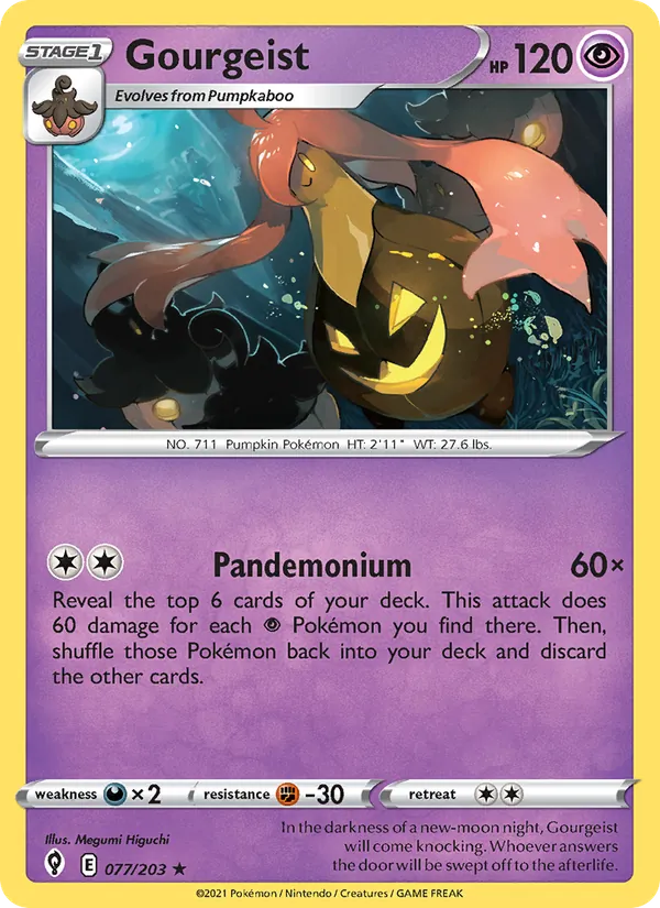 Gourgeist — Evolving Skies #77 (Pokémon TCG card)