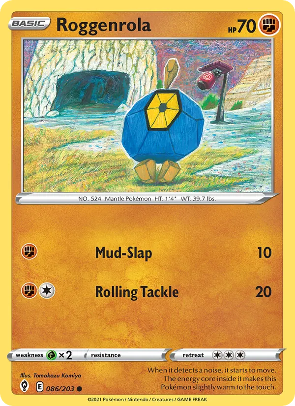 Roggenrola — Evolving Skies #86 (Pokémon TCG card)