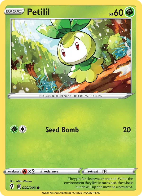 Petilil — Evolving Skies #9 (Pokémon TCG card)