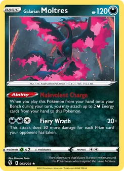 Galarian Moltres (Evolving Skies #93)