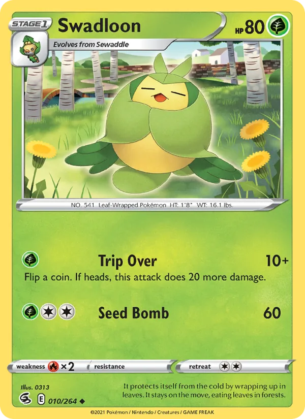 Swadloon — Fusion Strike #10 (Pokémon TCG card)