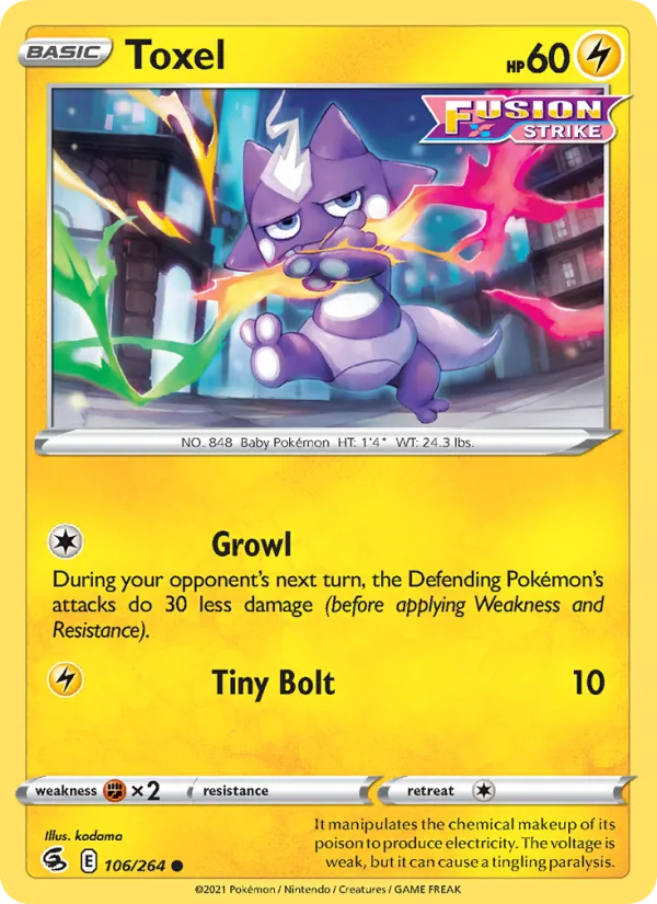 Toxel — Fusion Strike #106 (Pokémon TCG card)