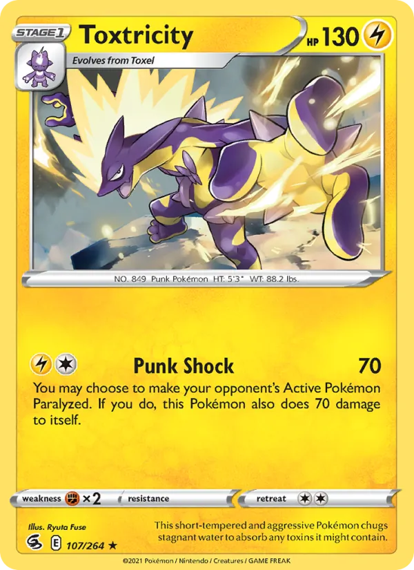 Toxtricity — Fusion Strike #107 (Pokémon TCG card)
