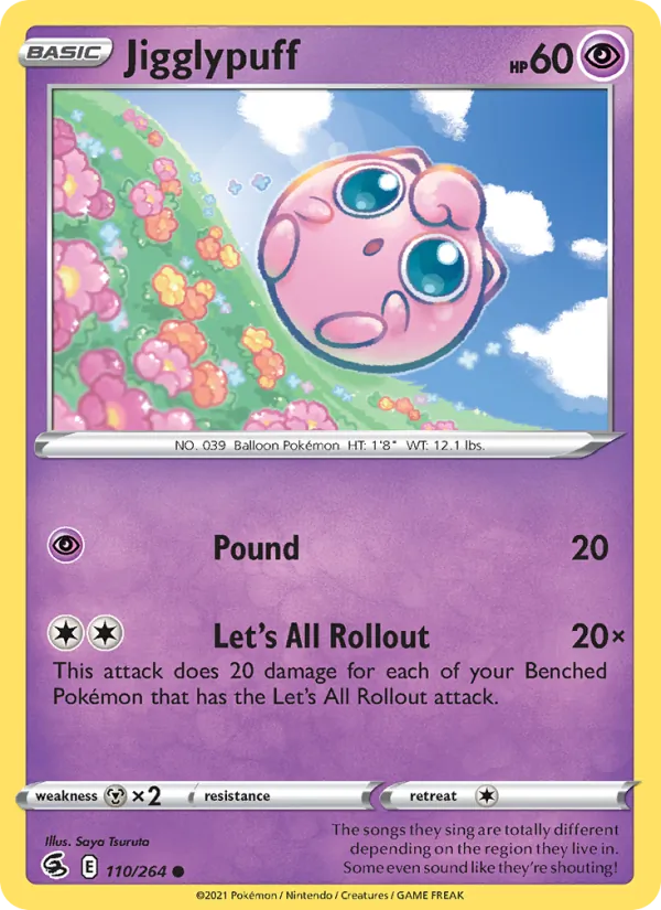 Jigglypuff — Fusion Strike #110 (Pokémon TCG card)