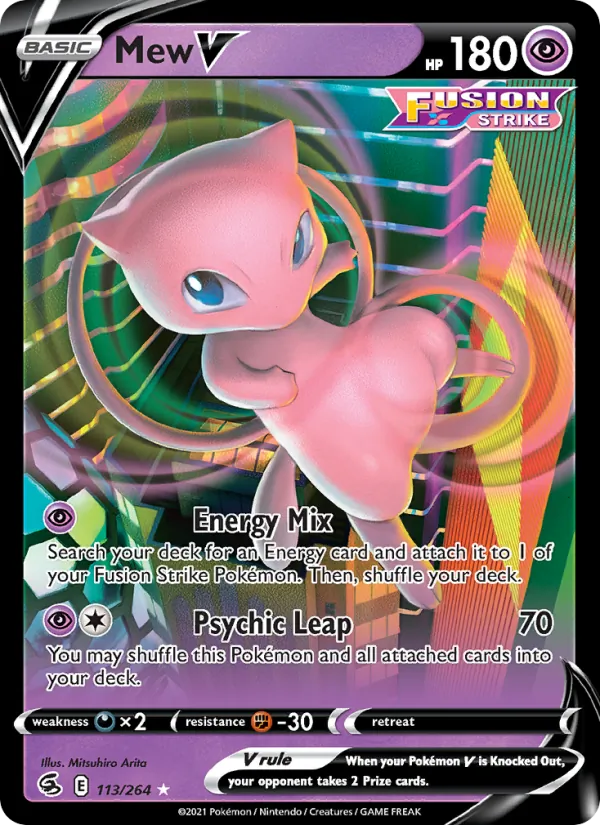 Mew V — Fusion Strike #113 (Pokémon TCG card)