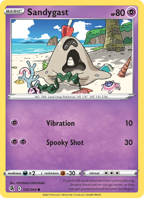 Sandygast — Fusion Strike #125 (Pokémon TCG card)