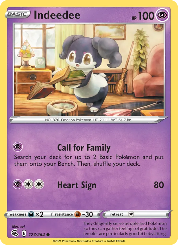 Indeedee — Fusion Strike #127 (Pokémon TCG card)