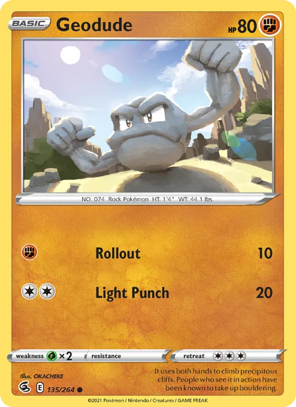 Geodude — Fusion Strike #135 (Pokémon TCG card)