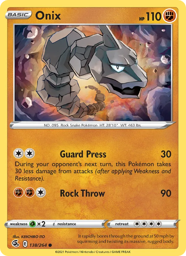 Onix — Fusion Strike #138 (Pokémon TCG card)