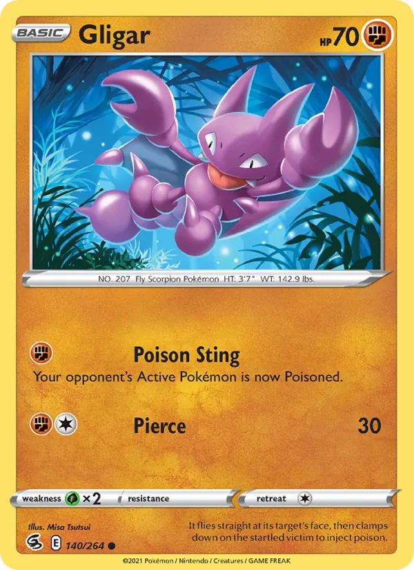 Gligar — Fusion Strike #140 (Pokémon TCG card)