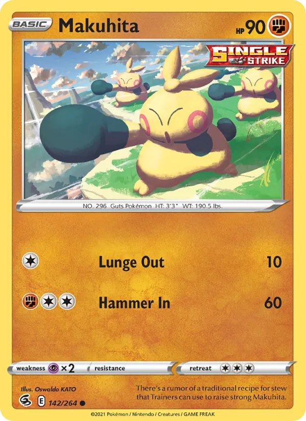 Makuhita — Fusion Strike #142 (Pokémon TCG card)