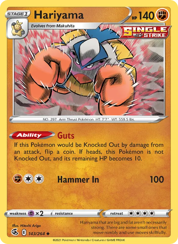Hariyama — Fusion Strike #143 (Pokémon TCG card)