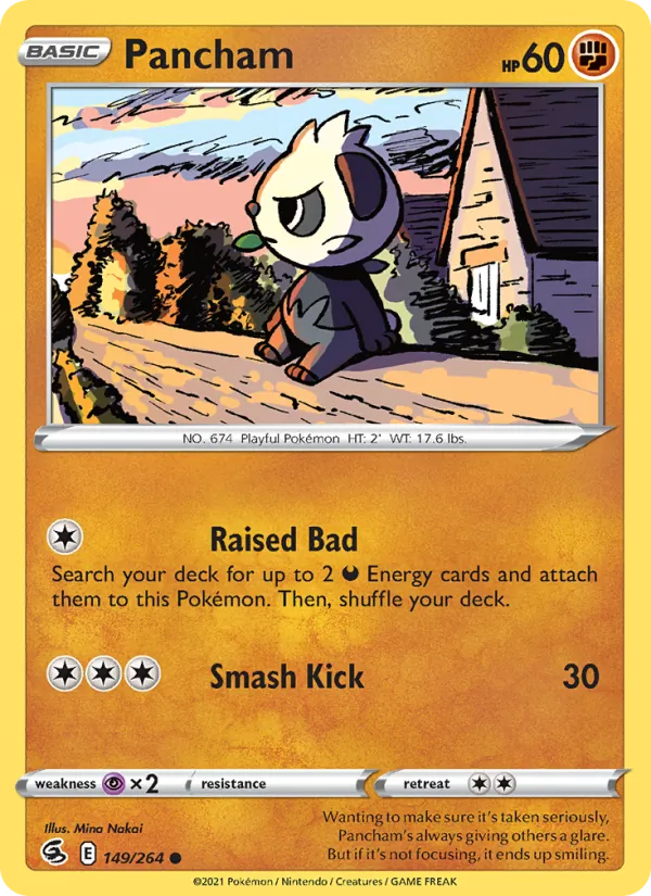 Pancham — Fusion Strike #149 (Pokémon TCG card)