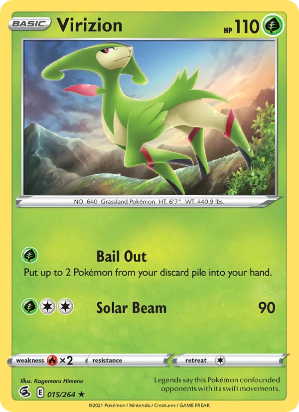 Virizion — Fusion Strike #15 (Pokémon TCG card)