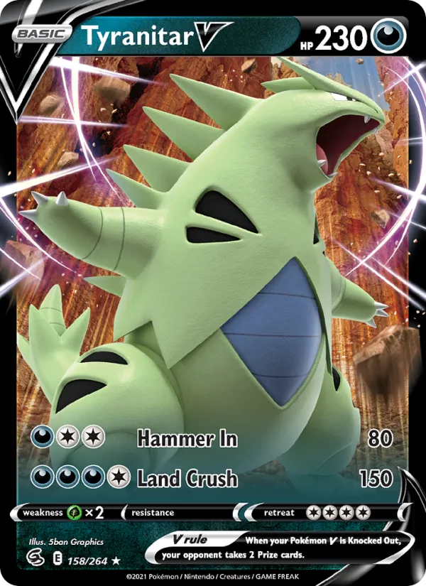 Tyranitar V — Fusion Strike #158 (Pokémon TCG card)